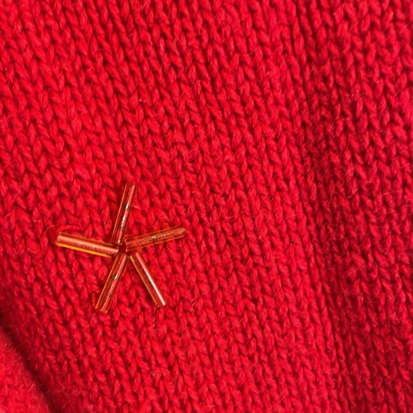 Christmas sweater button cardigan beaded sequins embroidered trees - Picture 8 of 12